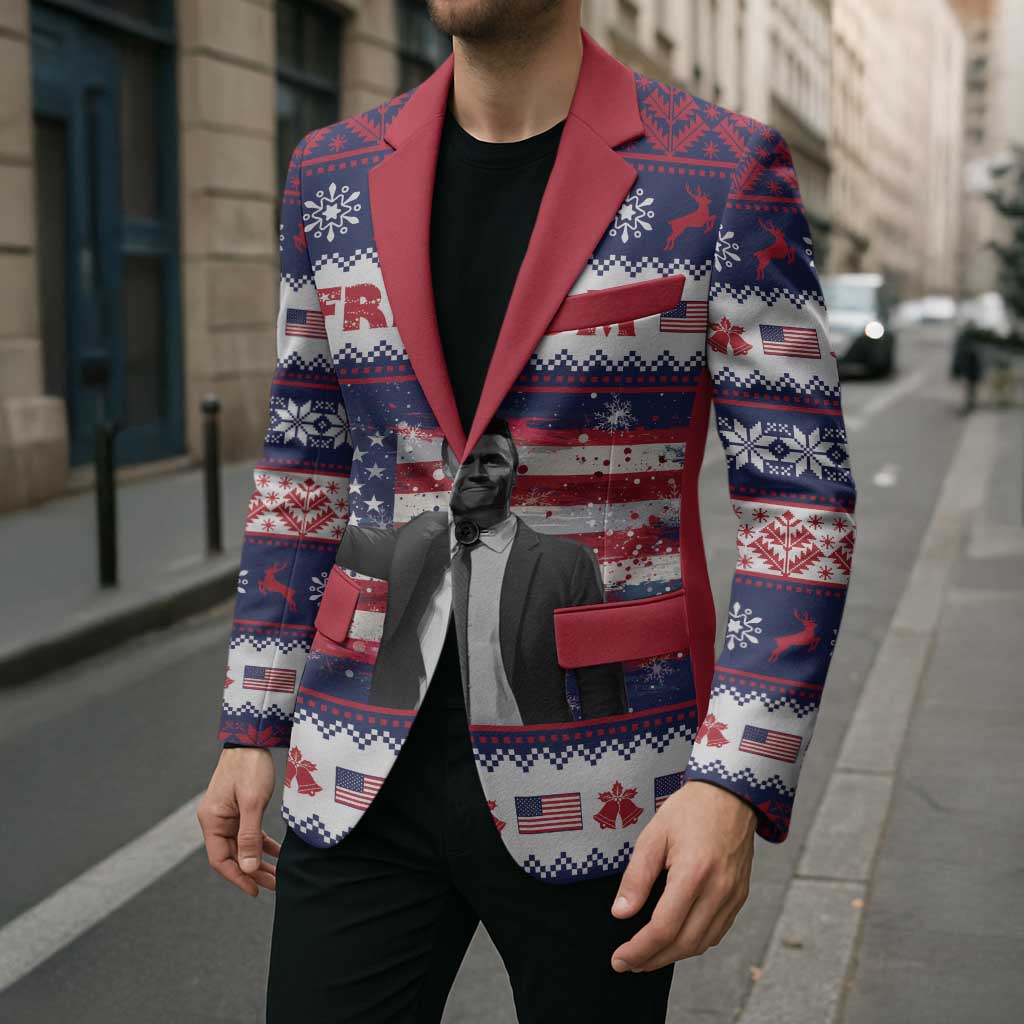 Freedom Charlie Kirk Tribute Christmas Blazer American Flag - Wonder Print Shop