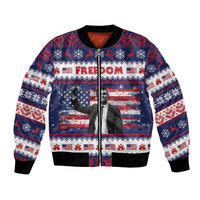 Freedom Charlie Kirk Tribute Christmas Bomber Jacket American Flag - Wonder Print Shop