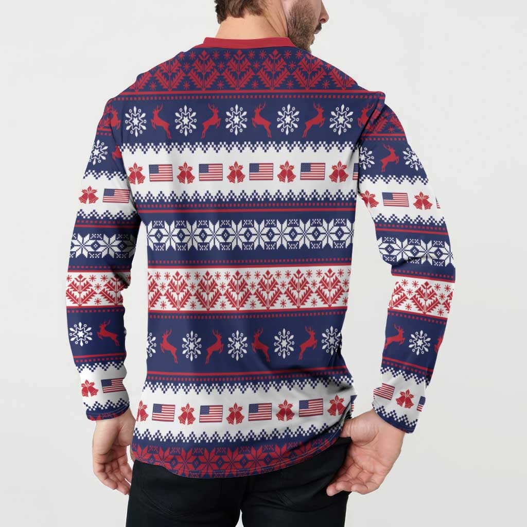 Freedom Charlie Kirk Tribute Christmas Button Sweatshirt American Flag - Wonder Print Shop