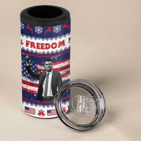Freedom Charlie Kirk Tribute Christmas 4 in 1 Can Cooler Tumbler American Flag - Wonder Print Shop