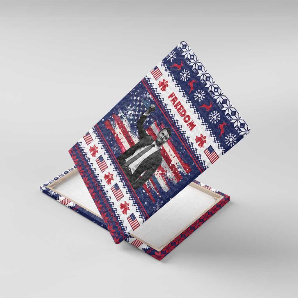 Freedom Charlie Kirk Tribute Christmas Canvas Wall Art American Flag - Wonder Print Shop