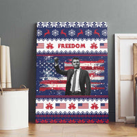 Freedom Charlie Kirk Tribute Christmas Canvas Wall Art American Flag - Wonder Print Shop