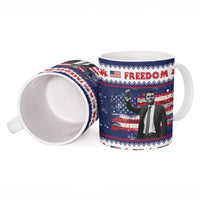 Freedom Charlie Kirk Tribute Christmas Ceramic Mug American Flag - Wonder Print Shop
