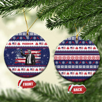 Freedom Charlie Kirk Tribute Christmas Ceramic Ornament American Flag - Wonder Print Shop