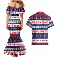 Freedom Charlie Kirk Tribute Christmas Couples Matching Mermaid Dress and Hawaiian Shirt American Flag - Wonder Print Shop