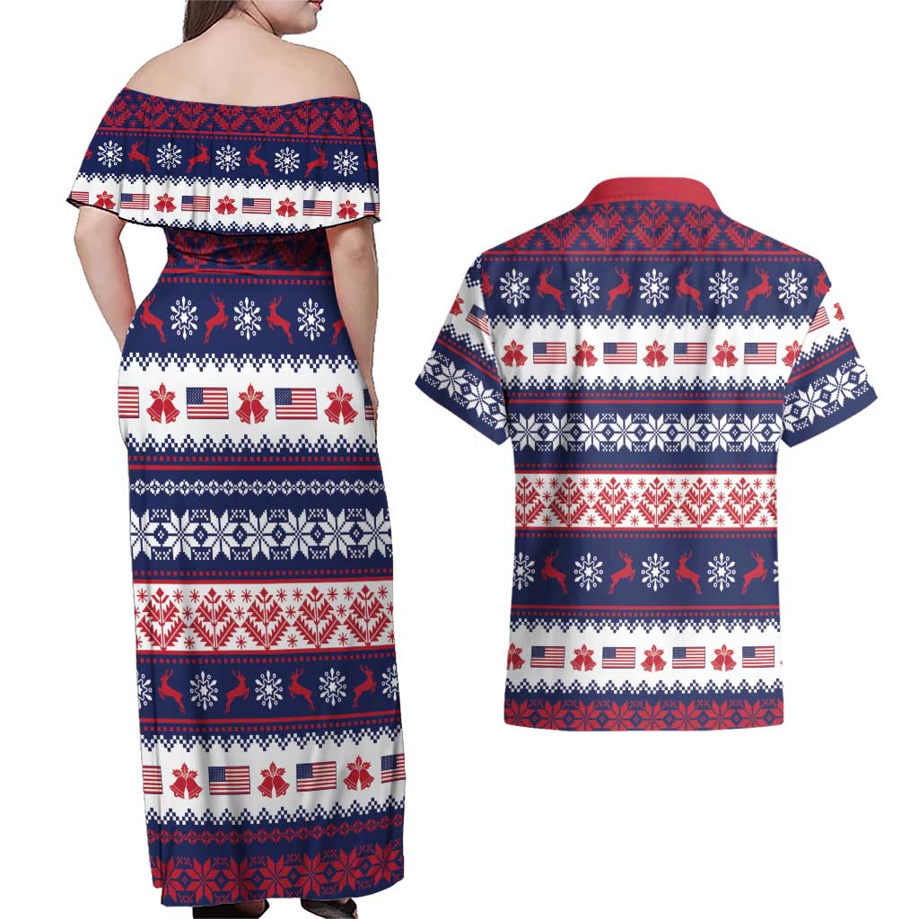 Freedom Charlie Kirk Tribute Christmas Couples Matching Off Shoulder Maxi Dress and Hawaiian Shirt American Flag - Wonder Print Shop
