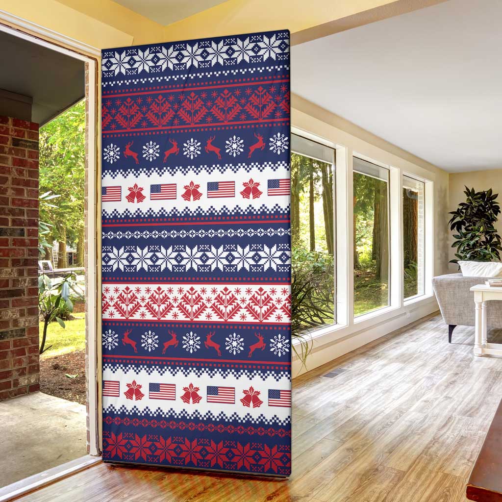 Freedom Charlie Kirk Tribute Christmas Door Cover American Flag - Wonder Print Shop