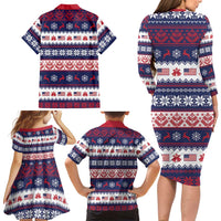 Freedom Charlie Kirk Tribute Christmas Family Matching Long Sleeve Bodycon Dress and Hawaiian Shirt American Flag - Wonder Print Shop