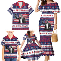 Freedom Charlie Kirk Tribute Christmas Family Matching Mermaid Dress and Hawaiian Shirt American Flag - Wonder Print Shop