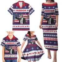 Freedom Charlie Kirk Tribute Christmas Family Matching Puletasi and Hawaiian Shirt American Flag - Wonder Print Shop