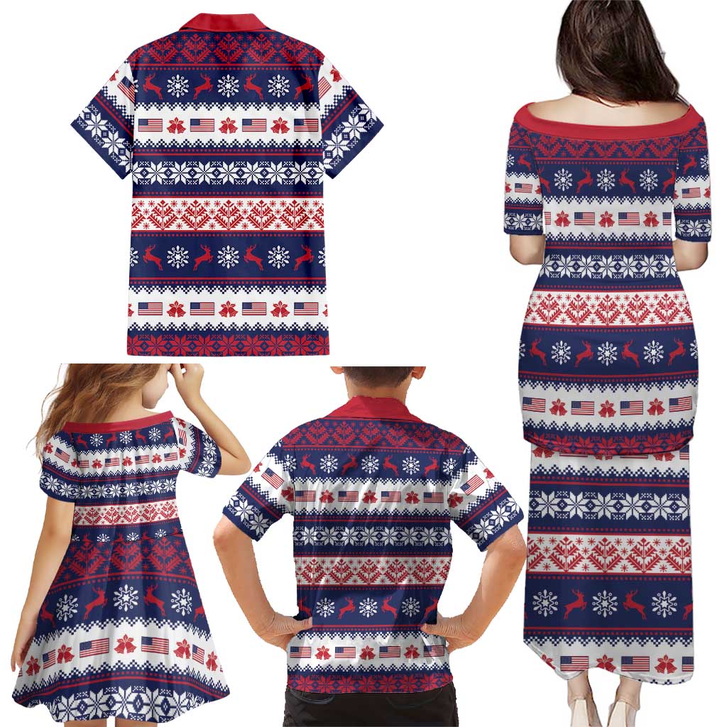 Freedom Charlie Kirk Tribute Christmas Family Matching Puletasi and Hawaiian Shirt American Flag - Wonder Print Shop