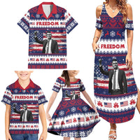 Freedom Charlie Kirk Tribute Christmas Family Matching Summer Maxi Dress and Hawaiian Shirt American Flag - Wonder Print Shop