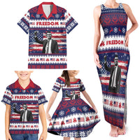 Freedom Charlie Kirk Tribute Christmas Family Matching Tank Maxi Dress and Hawaiian Shirt American Flag - Wonder Print Shop