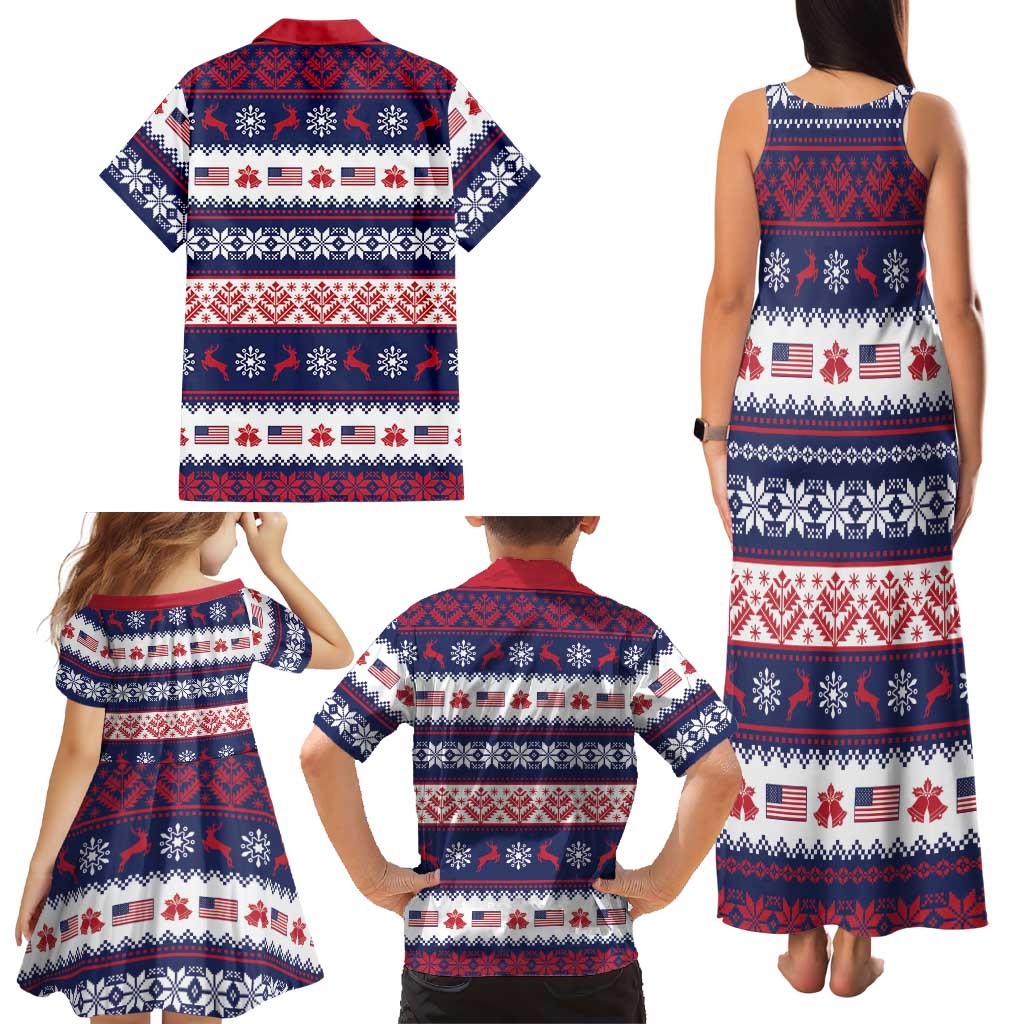 Freedom Charlie Kirk Tribute Christmas Family Matching Tank Maxi Dress and Hawaiian Shirt American Flag - Wonder Print Shop