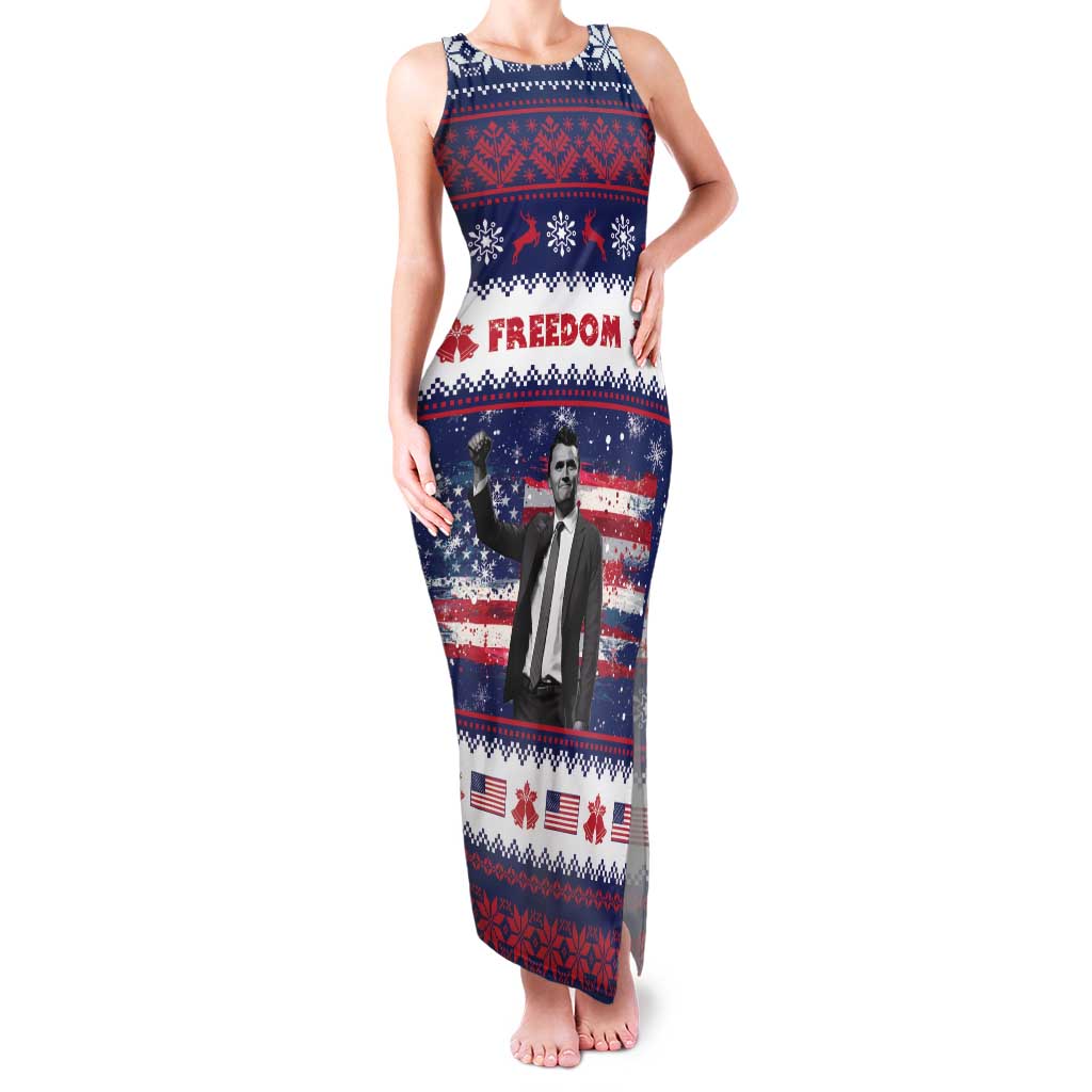 Freedom Charlie Kirk Tribute Christmas Family Matching Tank Maxi Dress and Hawaiian Shirt American Flag - Wonder Print Shop