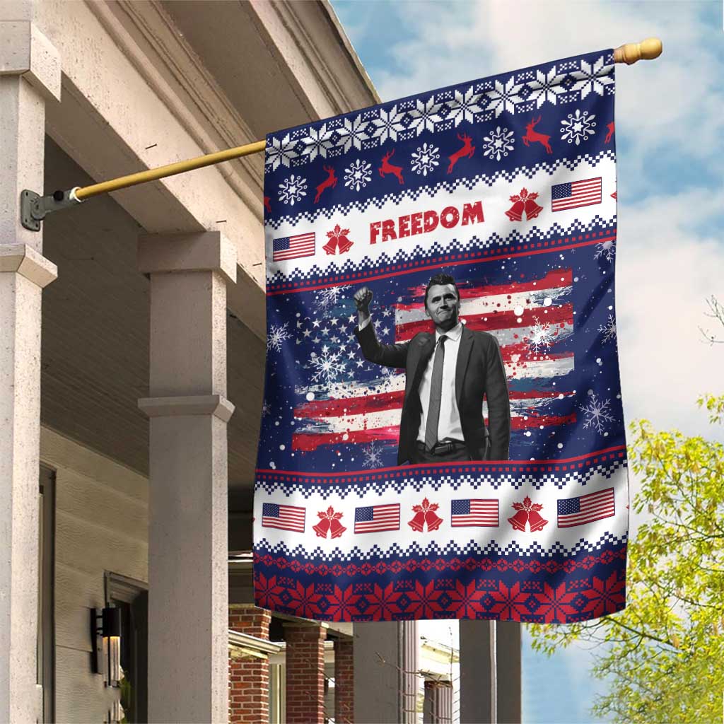 Freedom Charlie Kirk Tribute Christmas Garden Flag American Flag - Wonder Print Shop
