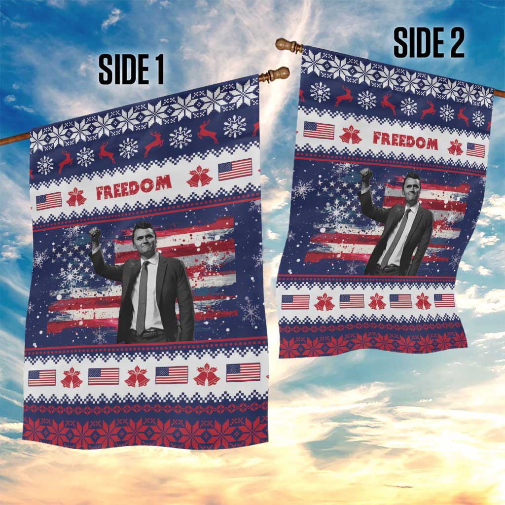 Freedom Charlie Kirk Tribute Christmas Garden Flag American Flag - Wonder Print Shop
