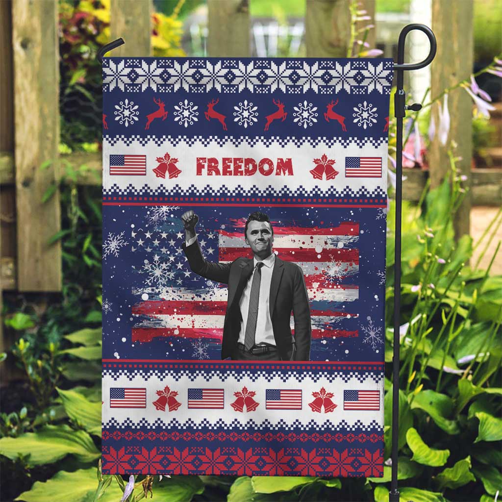 Freedom Charlie Kirk Tribute Christmas Garden Flag American Flag - Wonder Print Shop