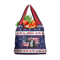 Freedom Charlie Kirk Tribute Christmas Grocery Bag American Flag - Wonder Print Shop