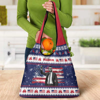 Freedom Charlie Kirk Tribute Christmas Grocery Bag American Flag - Wonder Print Shop