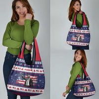 Freedom Charlie Kirk Tribute Christmas Grocery Bag American Flag - Wonder Print Shop