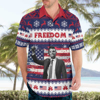 Freedom Charlie Kirk Tribute Christmas Hawaiian Shirt American Flag - Wonder Print Shop