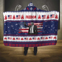 Freedom Charlie Kirk Tribute Christmas Hooded Blanket American Flag - Wonder Print Shop