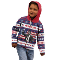 Freedom Charlie Kirk Tribute Christmas Kid Hoodie American Flag - Wonder Print Shop