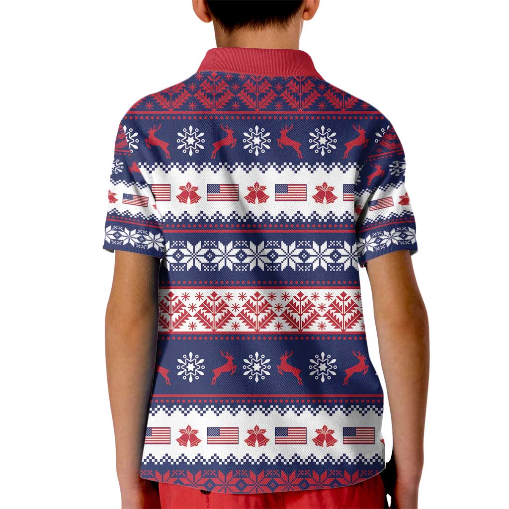 Freedom Charlie Kirk Tribute Christmas Kid Polo Shirt American Flag - Wonder Print Shop