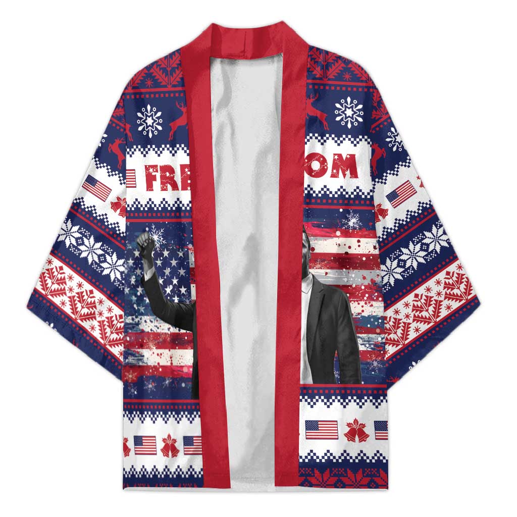 Freedom Charlie Kirk Tribute Christmas Kimono American Flag - Wonder Print Shop