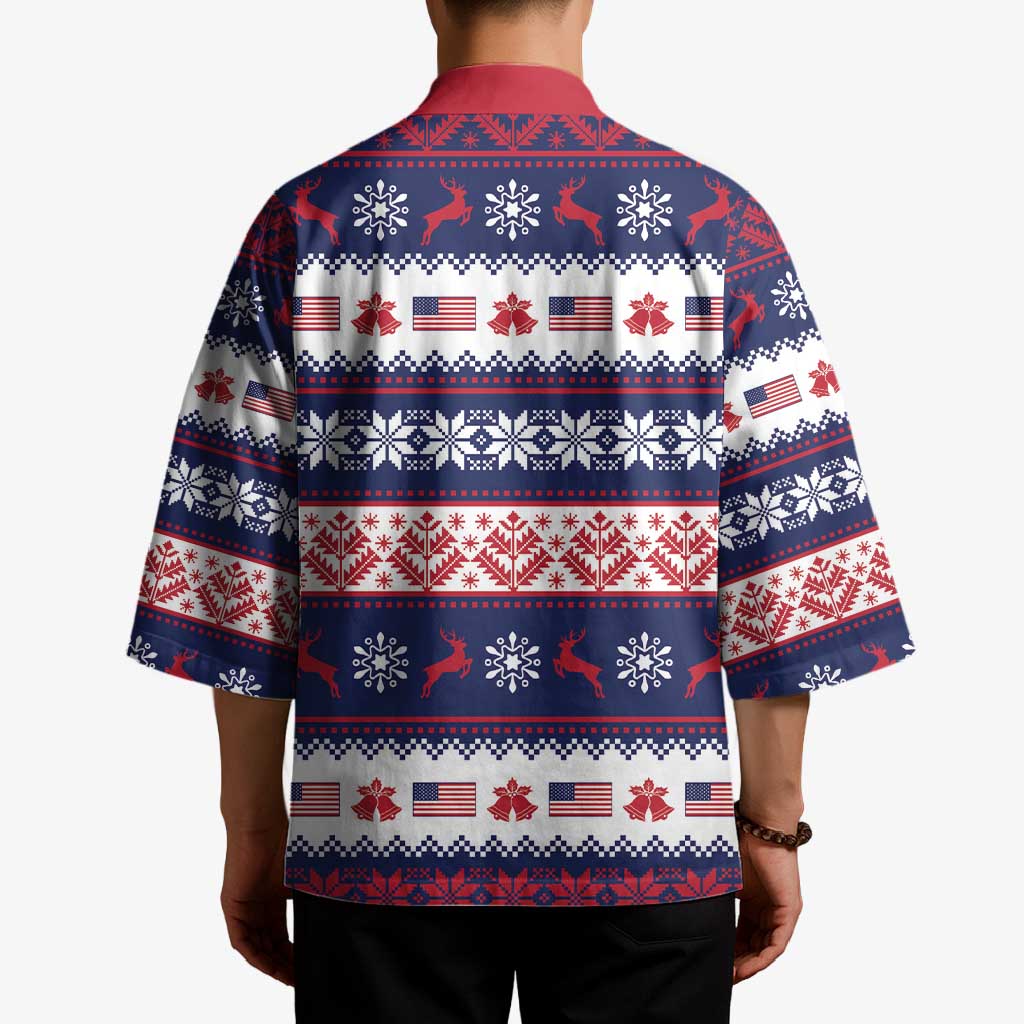 Freedom Charlie Kirk Tribute Christmas Kimono American Flag - Wonder Print Shop