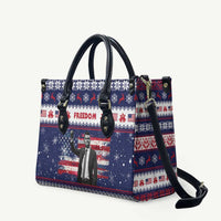 Freedom Charlie Kirk Tribute Christmas Leather Bag American Flag - Wonder Print Shop