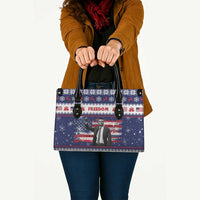 Freedom Charlie Kirk Tribute Christmas Leather Bag American Flag - Wonder Print Shop