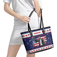 Freedom Charlie Kirk Tribute Christmas Leather Tote Bag American Flag - Wonder Print Shop