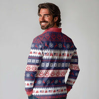 Freedom Charlie Kirk Tribute Christmas Long Sleeve Polo Shirt American Flag - Wonder Print Shop