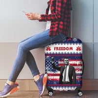 Freedom Charlie Kirk Tribute Christmas Luggage Cover American Flag - Wonder Print Shop
