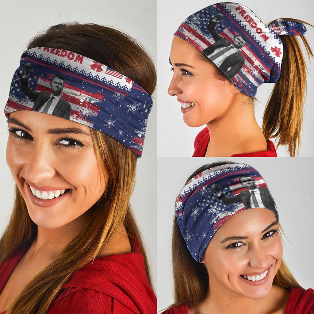 Freedom Charlie Kirk Tribute Christmas Neck Gaiter American Flag - Wonder Print Shop