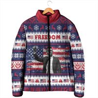 Freedom Charlie Kirk Tribute Christmas Padded Jacket American Flag - Wonder Print Shop