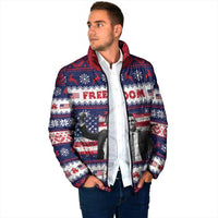 Freedom Charlie Kirk Tribute Christmas Padded Jacket American Flag - Wonder Print Shop