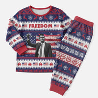 Freedom Charlie Kirk Tribute Christmas Pajama Set American Flag - Wonder Print Shop
