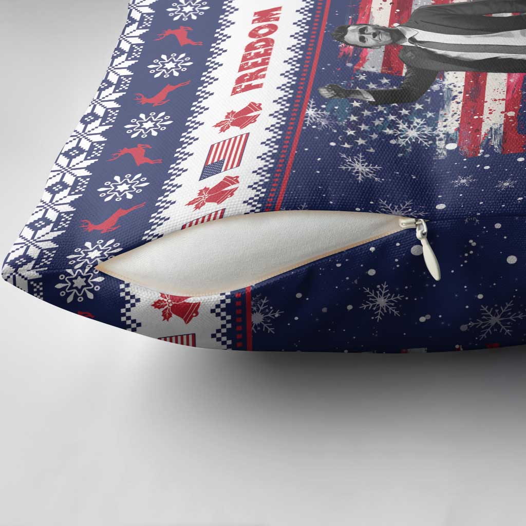 Freedom Charlie Kirk Tribute Christmas Pillow Cover American Flag - Wonder Print Shop