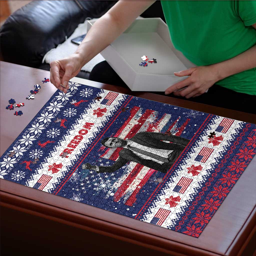 Freedom Charlie Kirk Tribute Christmas Puzzle American Flag - Wonder Print Shop