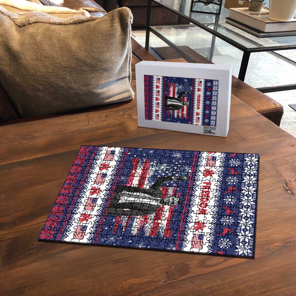 Freedom Charlie Kirk Tribute Christmas Puzzle American Flag - Wonder Print Shop