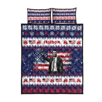Freedom Charlie Kirk Tribute Christmas Quilt Bed Set American Flag - Wonder Print Shop