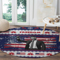 Freedom Charlie Kirk Tribute Christmas Round Carpet American Flag - Wonder Print Shop