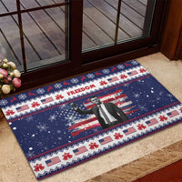 Freedom Charlie Kirk Tribute Christmas Rubber Doormat American Flag - Wonder Print Shop