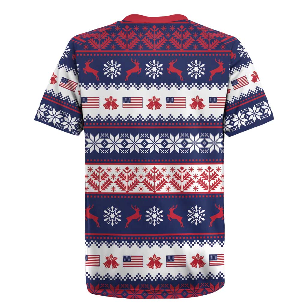 Freedom Charlie Kirk Tribute Christmas Rugby Jersey American Flag - Wonder Print Shop