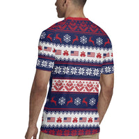 Freedom Charlie Kirk Tribute Christmas Rugby Jersey American Flag - Wonder Print Shop