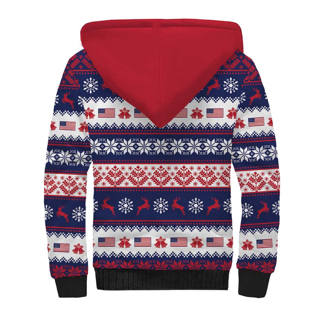 Freedom Charlie Kirk Tribute Christmas Sherpa Hoodie American Flag - Wonder Print Shop