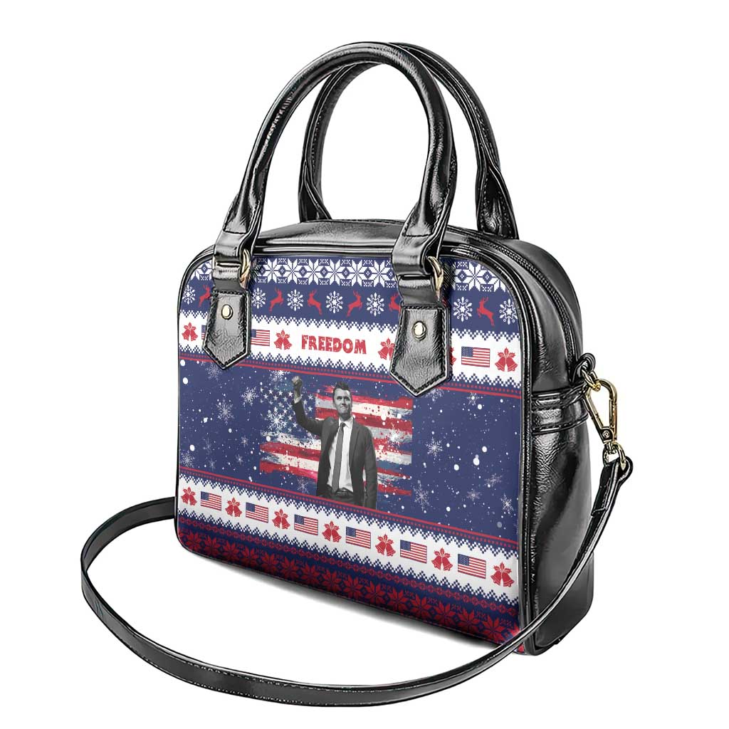Freedom Charlie Kirk Tribute Christmas Shoulder Handbag American Flag - Wonder Print Shop
